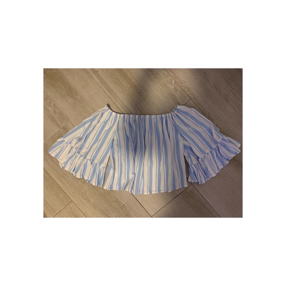 Cotton On Tops - off the shoulder striped crop top
